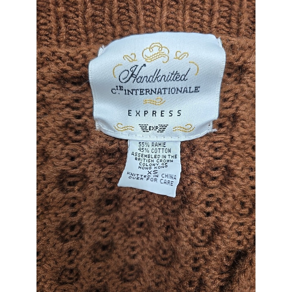Cie Internationale Express Hand‎ Knitted Chunky XS Colonial Fall Sweater Cottage - Picture 16 of 16